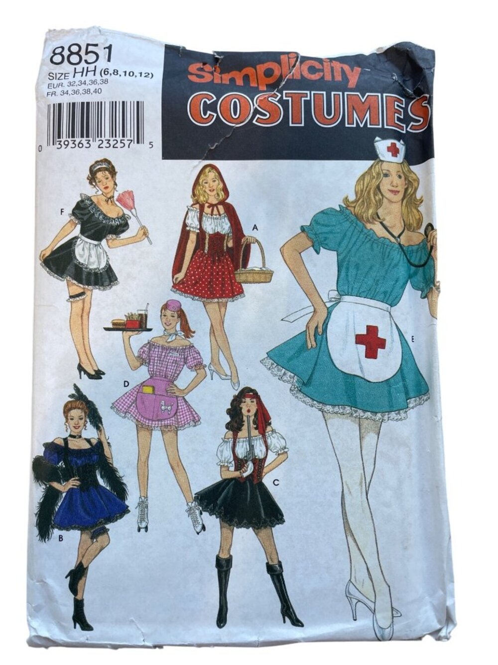 Simplicity 8851 Pattern Size 6-12 Nurse Maid Pirate Dancer Red RidingHood UNCUT